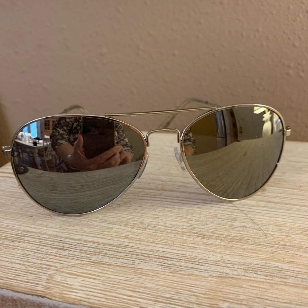 Silver Aviator Mirrored Sunglasses